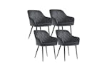 Songmics Carver Dining Chairs | Velvet | Grey | Set of 4 Songmics Carver Dining Chairs | Velvet | Grey | Set of 4