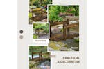 Outsunny Wooden Garden Bridge with Safety Railings | Carbonized Outsunny Wooden Garden Bridge with Safety Railings | Carbonized