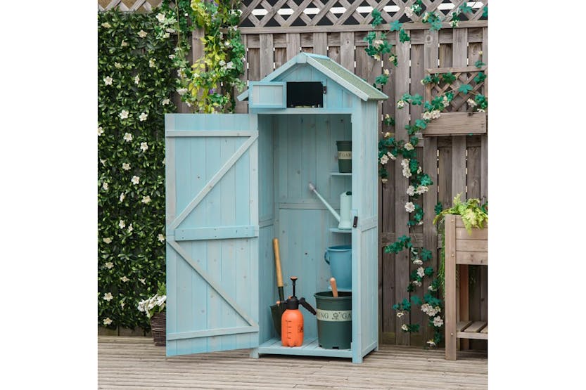 Outsunny Outdoor Garden Storage Shed | Blue Outsunny Outdoor Garden Storage Shed | Blue