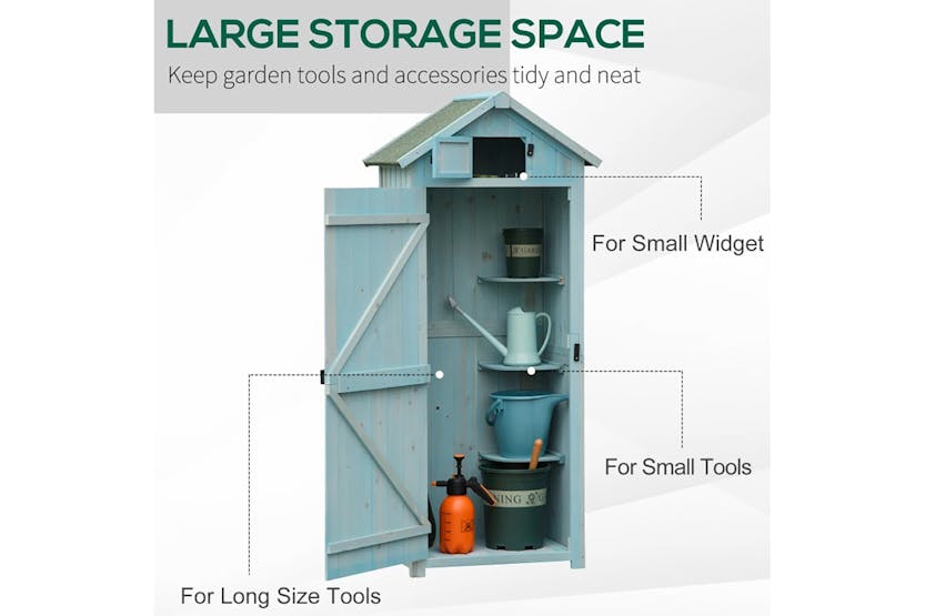 Outsunny Outdoor Garden Storage Shed | Blue Outsunny Outdoor Garden Storage Shed | Blue