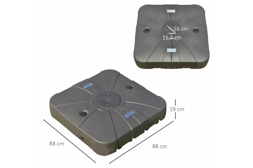 Outsunny Square Umbrella Base Stand | Coffee Brown Outsunny Square Umbrella Base Stand | Coffee Brown