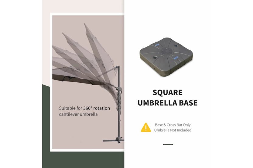 Outsunny Square Umbrella Base Stand | Coffee Brown Outsunny Square Umbrella Base Stand | Coffee Brown