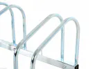 Homcom 4-Bike Floor Stand and Outdoor Bike Rack | Silver Homcom 4-Bike Floor Stand and Outdoor Bike Rack | Silver