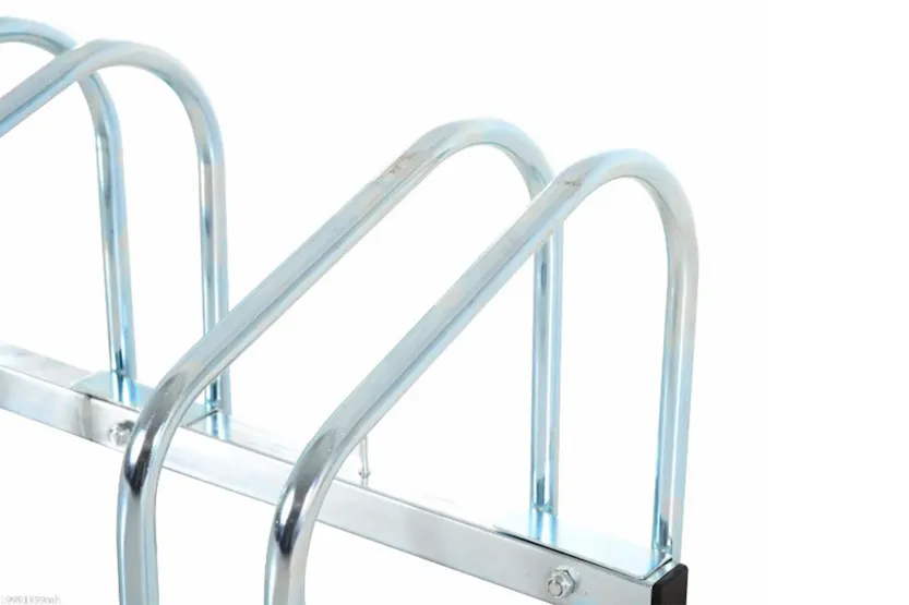 Homcom 4-Bike Floor Stand and Outdoor Bike Rack | Silver Homcom 4-Bike Floor Stand and Outdoor Bike Rack | Silver