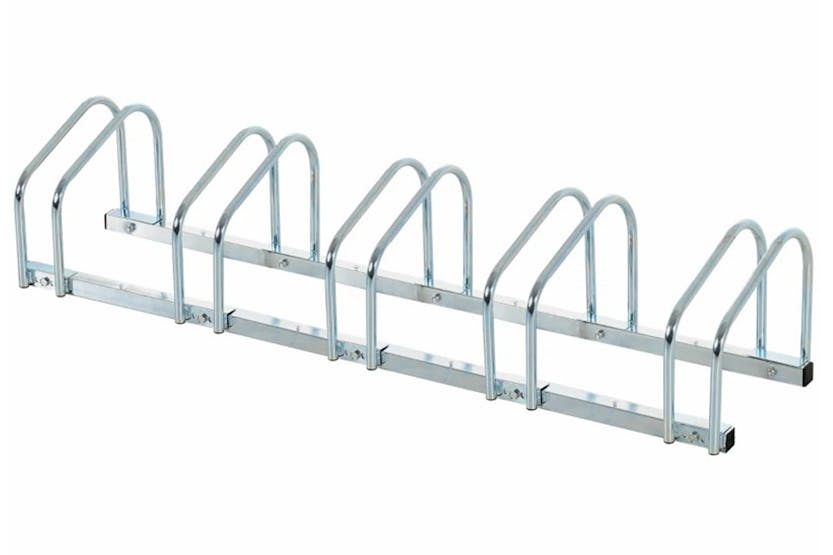 Homcom Bike Floor Stand and Outdoor Bike Rack | Silver Homcom Bike Floor Stand and Outdoor Bike Rack | Silver