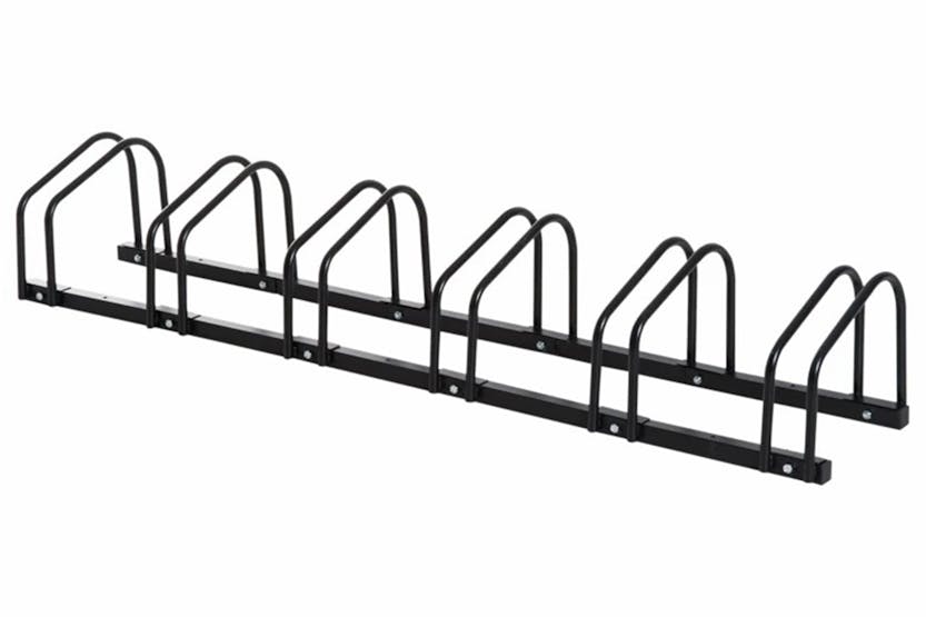 Homcom Located Bike Stand Parking Rack | Black Homcom Located Bike Stand Parking Rack | Black