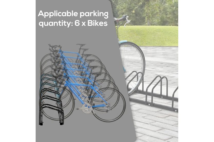 Homcom Located Bike Stand Parking Rack | Black Homcom Located Bike Stand Parking Rack | Black