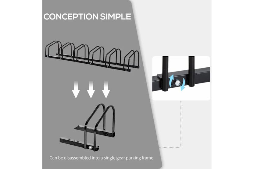 Homcom Located Bike Stand Parking Rack | Black Homcom Located Bike Stand Parking Rack | Black
