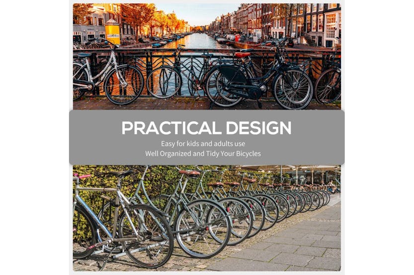 Homcom Located Bike Stand Parking Rack | Black Homcom Located Bike Stand Parking Rack | Black