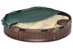 Outsunny Kids Outdoor Round Sandbox with Canopy | Brown Outsunny Kids Outdoor Round Sandbox with Canopy | Brown