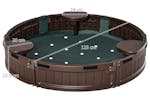 Outsunny Kids Outdoor Round Sandbox with Canopy | Brown Outsunny Kids Outdoor Round Sandbox with Canopy | Brown