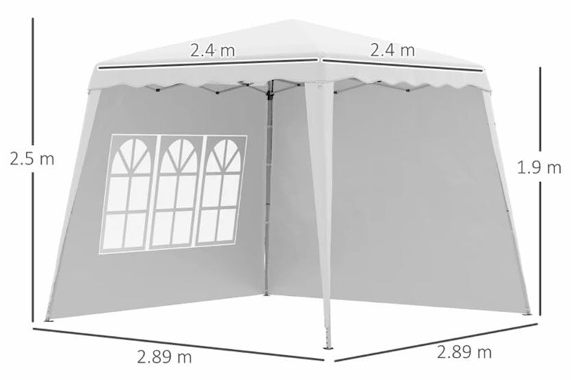 Outsunny 84c-411v00wt - Pop Up Canopy With Inclined Legs Outsunny 84c-411v00wt - Pop Up Canopy With Inclined Legs