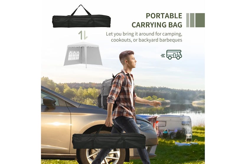 Outsunny 84c-411v00wt - Pop Up Canopy With Inclined Legs Outsunny 84c-411v00wt - Pop Up Canopy With Inclined Legs
