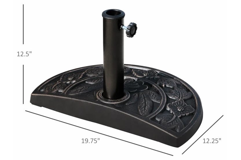 Outsunny Half Round Parasol Base Umbrella Stand | Antique Bronze Outsunny Half Round Parasol Base Umbrella Stand | Antique Bronze