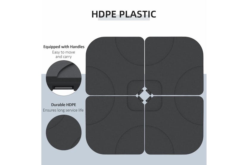 Outsunny Heavy Duty Plastic Umbrella Base | Black Outsunny Heavy Duty Plastic Umbrella Base | Black