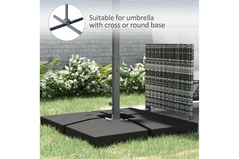 Outsunny Square Umbrella Stand | Black Outsunny Square Umbrella Stand | Black