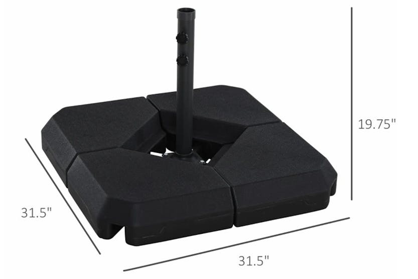 Outsunny HDPE 4 Part Umbrella Base Set | Black Outsunny HDPE 4 Part Umbrella Base Set | Black