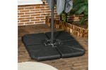 Outsunny Parasol Umbrella Base Stand | Black | Set of 4 Outsunny Parasol Umbrella Base Stand | Black | Set of 4