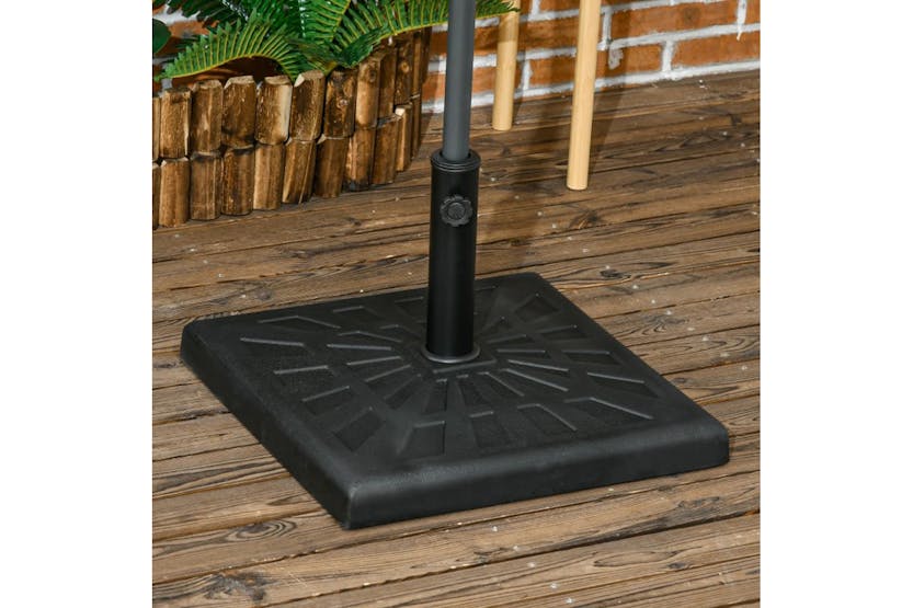 Outsunny Resin Garden Parasol Base Umbrella Stand | Black Outsunny Resin Garden Parasol Base Umbrella Stand | Black