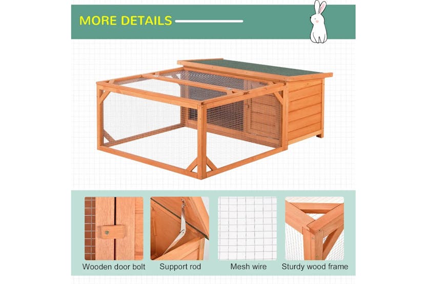 PawHut Rabbit Hutch Small Animal Guinea Pig House | Orange/Green PawHut Rabbit Hutch Small Animal Guinea Pig House | Orange/Green