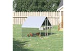 PawHut Walk In Chicken Coop with Run Hen House | Silver PawHut Walk In Chicken Coop with Run Hen House | Silver