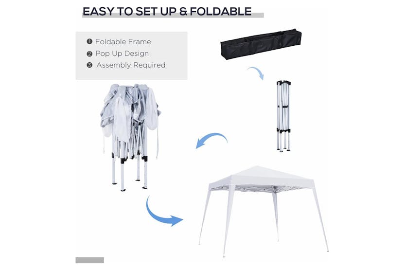 Outsunny 84c-075wt - Pop Up Canopy With Inclined Legs Outsunny 84c-075wt - Pop Up Canopy With Inclined Legs