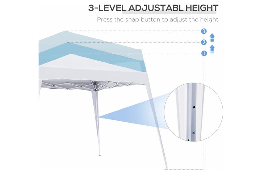 Outsunny 84c-075wt - Pop Up Canopy With Inclined Legs Outsunny 84c-075wt - Pop Up Canopy With Inclined Legs