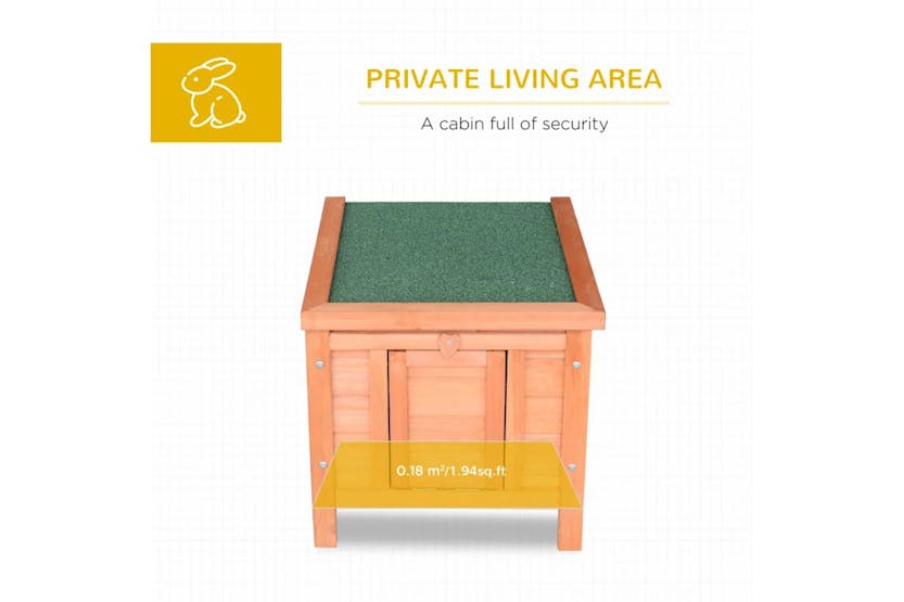 PawHut Wooden Rabbit Hutch | Natural Wood/Green PawHut Wooden Rabbit Hutch | Natural Wood/Green