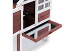 PawHut Wooden Rabbit Hutch with Waterproof Asphalt Roof | Brown/White PawHut Wooden Rabbit Hutch with Waterproof Asphalt Roof | Brown/White