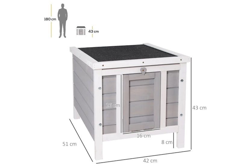 PawHut Wooden Rabbit Hutch | Grey PawHut Wooden Rabbit Hutch | Grey