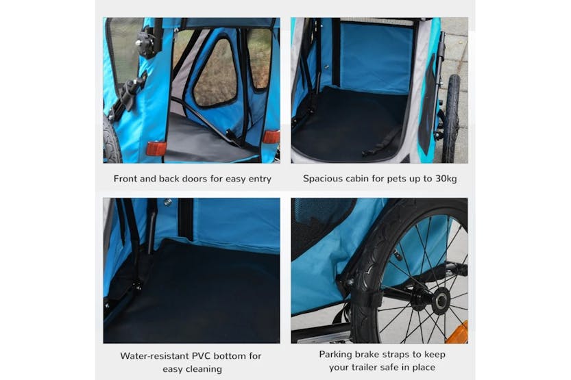 PawHut 2 in 1 Dog Bicycle Trailer Pet Carrier Stroller | Multicolour PawHut 2 in 1 Dog Bicycle Trailer Pet Carrier Stroller | Multicolour