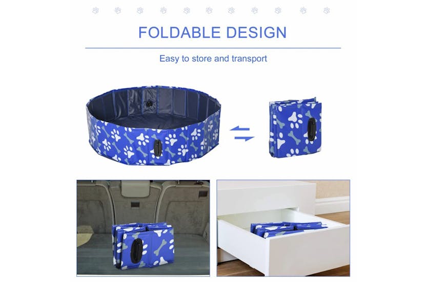 PawHut Foldable Dog Pool | Blue PawHut Foldable Dog Pool | Blue