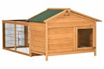 PawHut Wooden Rabbit Hutch | Golden Red PawHut Wooden Rabbit Hutch | Golden Red