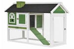 PawHut Wooden Rabbit Hutch | Green/White PawHut Wooden Rabbit Hutch | Green/White