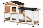 PawHut Two-Tier Rabbit Hutch with Wheels | Multicolour PawHut Two-Tier Rabbit Hutch with Wheels | Multicolour