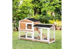 PawHut Two-Tier Rabbit Hutch with Wheels | Multicolour PawHut Two-Tier Rabbit Hutch with Wheels | Multicolour