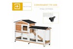 PawHut Two-Tier Rabbit Hutch with Wheels | Multicolour PawHut Two-Tier Rabbit Hutch with Wheels | Multicolour