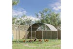PawHut Walk In Chicken Coop with Run Hen House | Silver PawHut Walk In Chicken Coop with Run Hen House | Silver