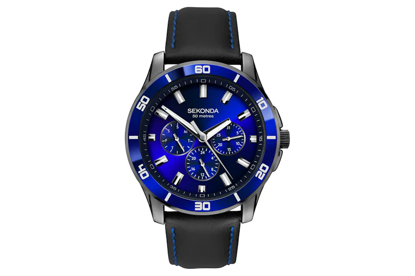Sekonda Sports Mens Leather Strap Watch | Gun Metal Sekonda Sports Mens Leather Strap Watch | Gun Metal