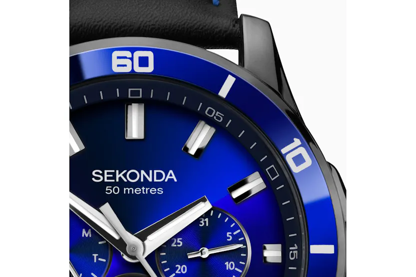 Sekonda Sports Mens Leather Strap Watch | Gun Metal Sekonda Sports Mens Leather Strap Watch | Gun Metal