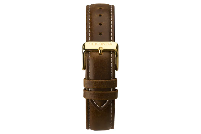 Sekonda Originals Mens Leather Strap Watch | Gold/Brown Sekonda Originals Mens Leather Strap Watch | Gold/Brown