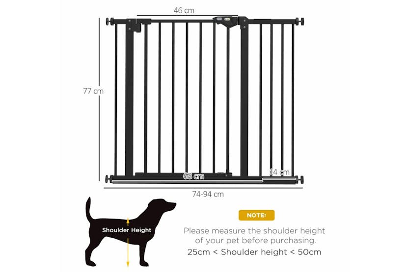PawHut Extendable Dog Gate | Black PawHut Extendable Dog Gate | Black