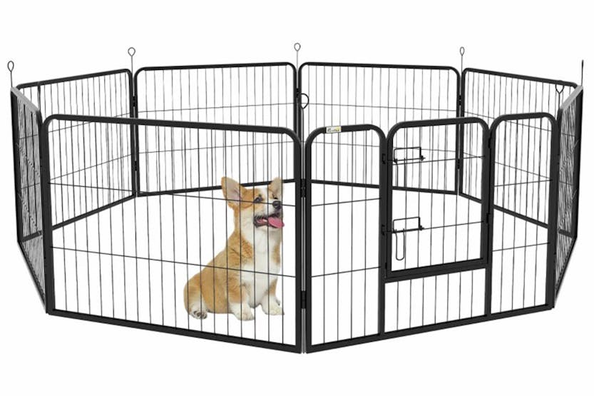 PawHut 8 Panel Dog PlayPen | Black PawHut 8 Panel Dog PlayPen | Black