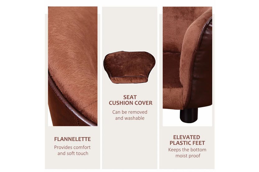 PawHut Cat Sofa with Movable and Washable Cushion | Coffee PawHut Cat Sofa with Movable and Washable Cushion | Coffee