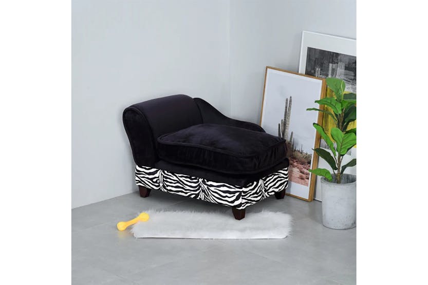 PawHut Fabric Cat Sofa with Storage Box | Black PawHut Fabric Cat Sofa with Storage Box | Black