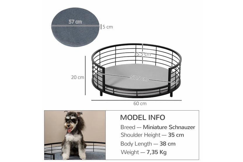 PawHut Raised Dog Bed with Soft Cushion | Black PawHut Raised Dog Bed with Soft Cushion | Black