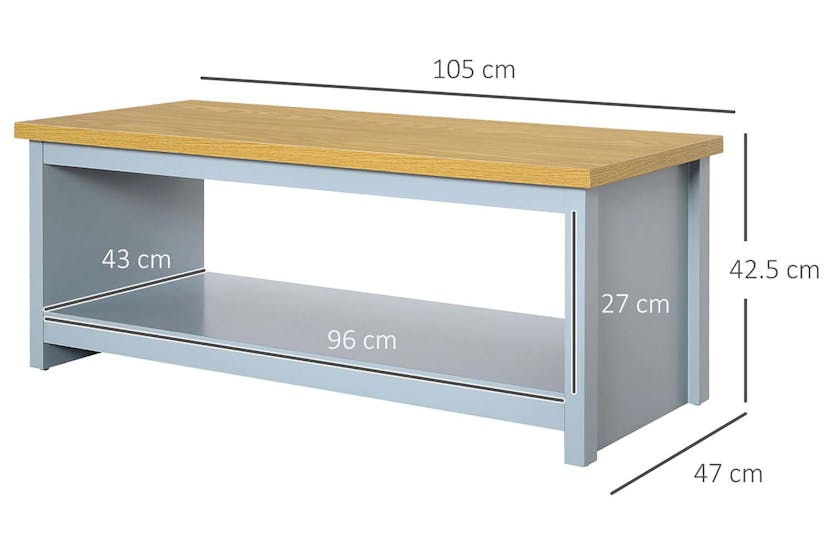 Homcom Rectangular Coffee Table | Oak/Grey Homcom Rectangular Coffee Table | Oak/Grey