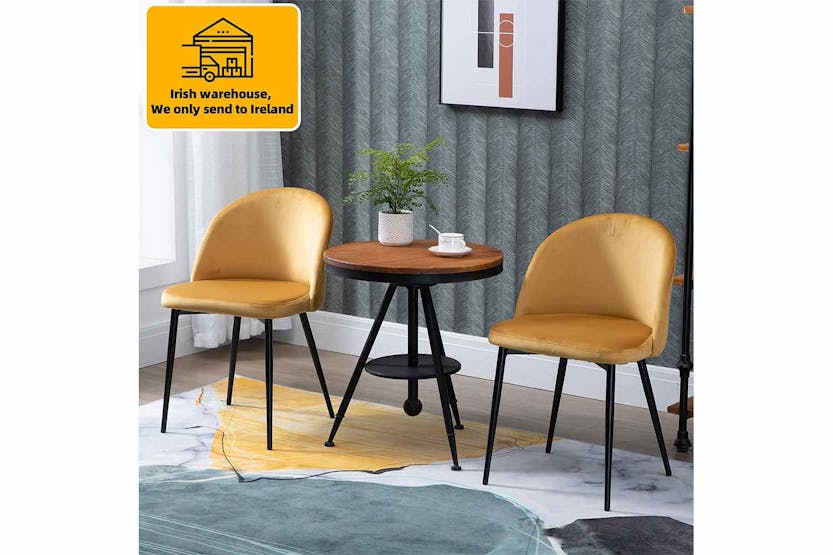 Homcom Dining Chairs | Camel | Set of 2 Homcom Dining Chairs | Camel | Set of 2