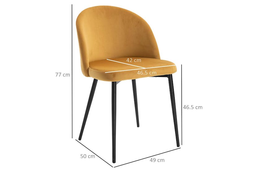 Homcom Dining Chairs | Camel | Set of 2 Homcom Dining Chairs | Camel | Set of 2