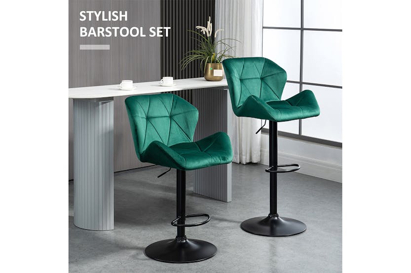 Homcom Footrest Barstool | Green Homcom Footrest Barstool | Green